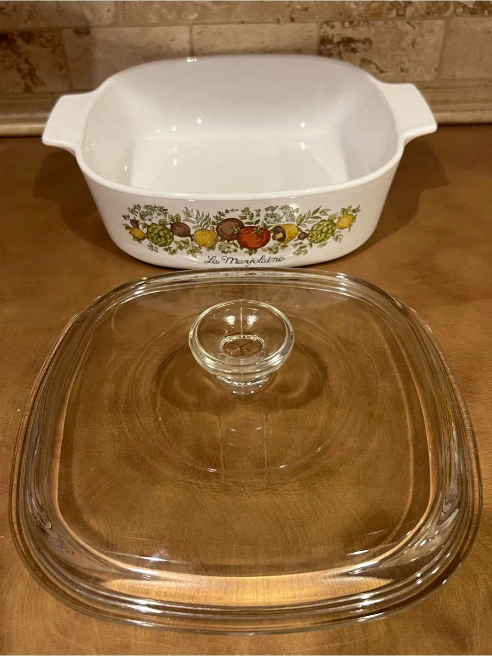 Vintage CorningWare “Spice of Life” 2 Quart Glass Casserole Dish with Lid